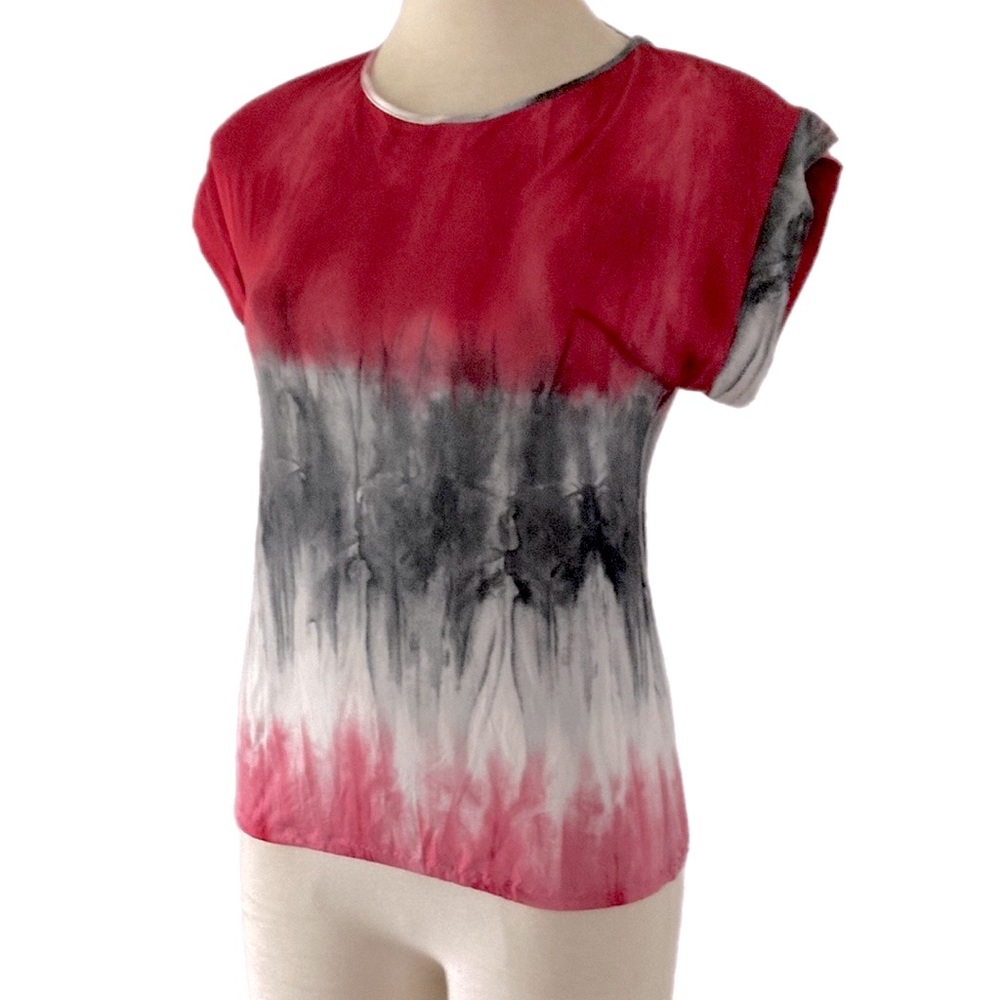 Vintage QUBA silky stretch tie dye top low back - Picture 8 of 11